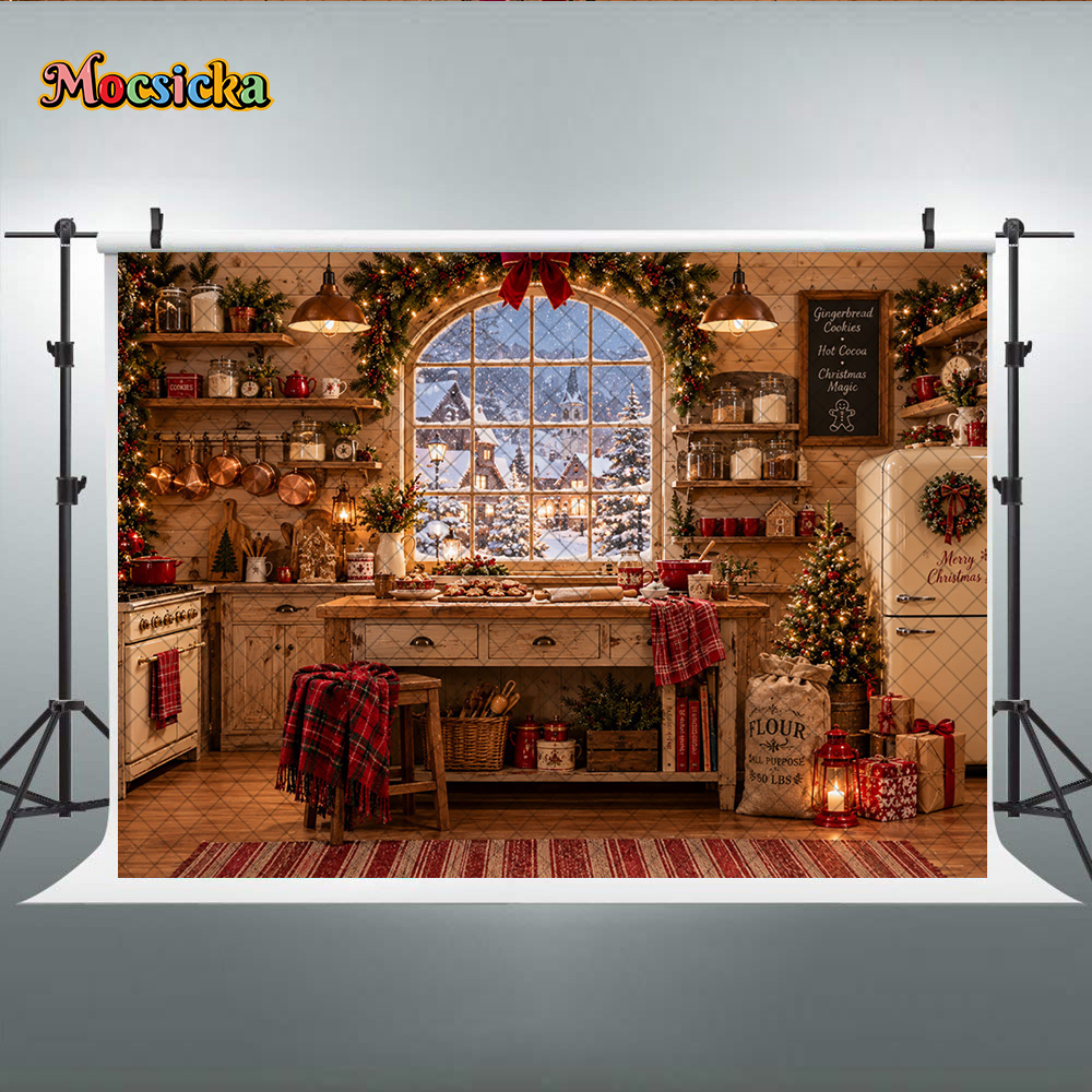 モクシッカの素朴なクリスマス風景、キッチン、ジンジャーブレッ - Kitchen Baking Background のレビューと価格