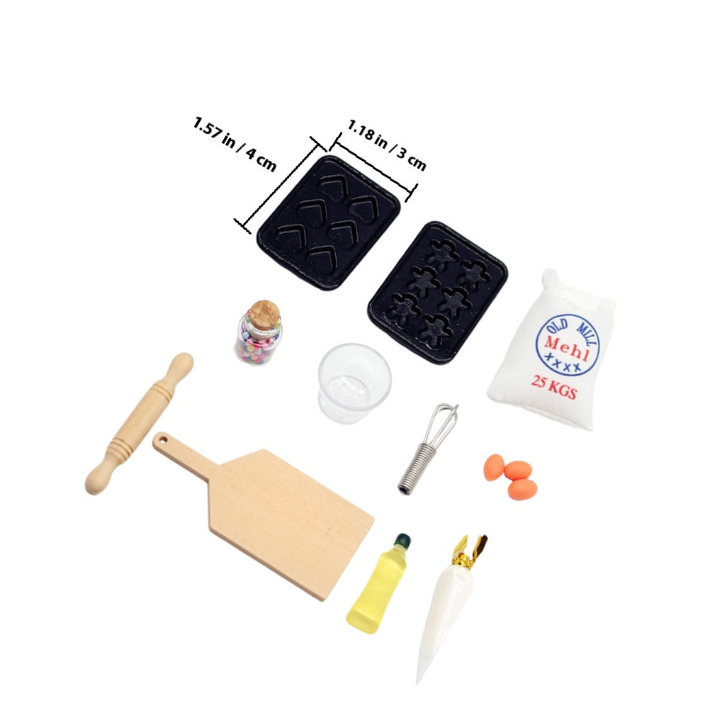 ドールハウスのキッチンを飾るのに最適な、リアルなミニチュアの - Kitchen Kids Baking Set のレビューと価格
