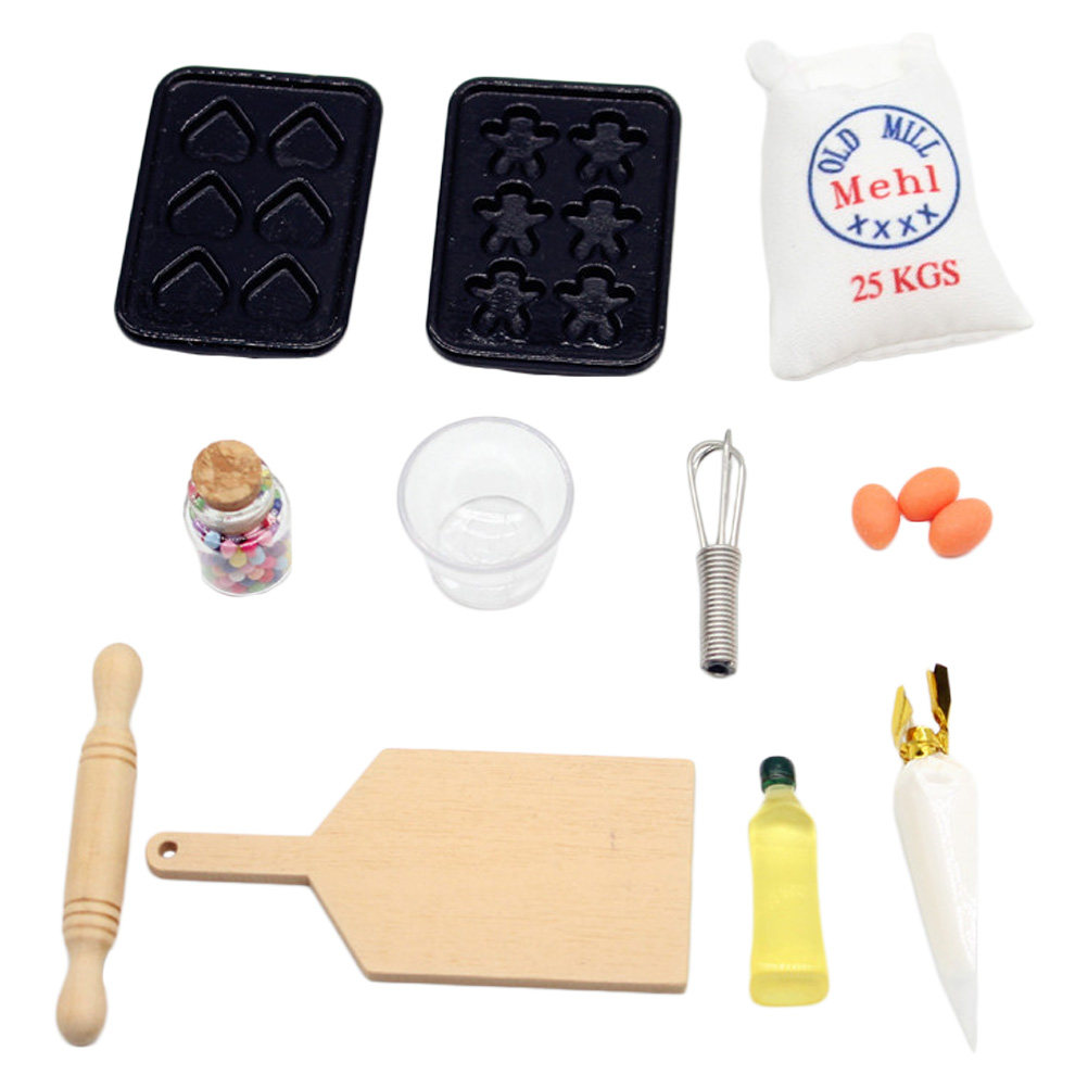 ドールハウスのキッチンを飾るのに最適な、リアルなミニチュアの - Kitchen Kids Baking Set のレビューと価格