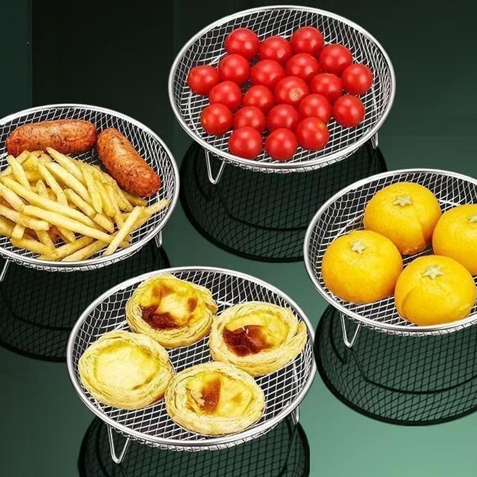 積み重ね可能なエアフライヤーバスケット、丸型、焼き網としても - Kitchen Baking Rack のレビューと価格