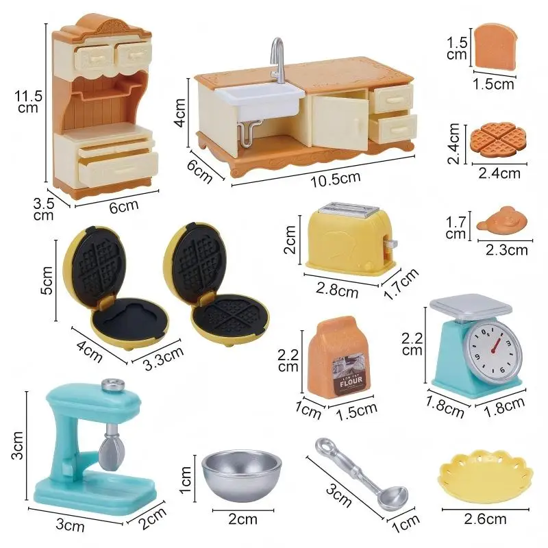 1:12スケールのドールハウス用ミニチュア家具セット。ミニチ - Kitchen Uncle のレビューと価格