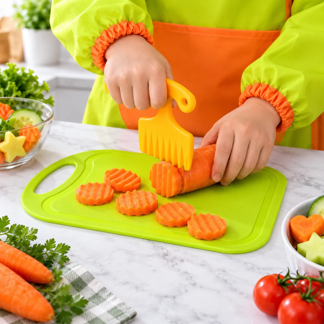 WXCOO 子供用 安全なプラスチック製ナイフセット、まな板 - Kitchen Kids Baking Set のレビューと価格