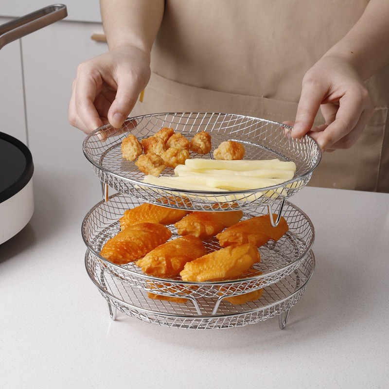 304ステンレス製、3段重ね可能な冷却ラック。エアフライヤー - Kitchen Baking Rack のレビューと価格