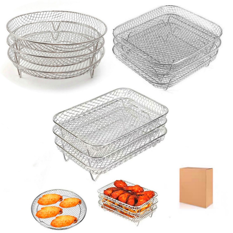 304ステンレス製、3段重ね可能な冷却ラック。エアフライヤー - Kitchen Baking Rack のレビューと価格